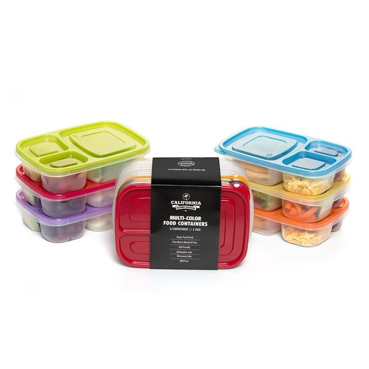 Plastic 3 Compartment Container